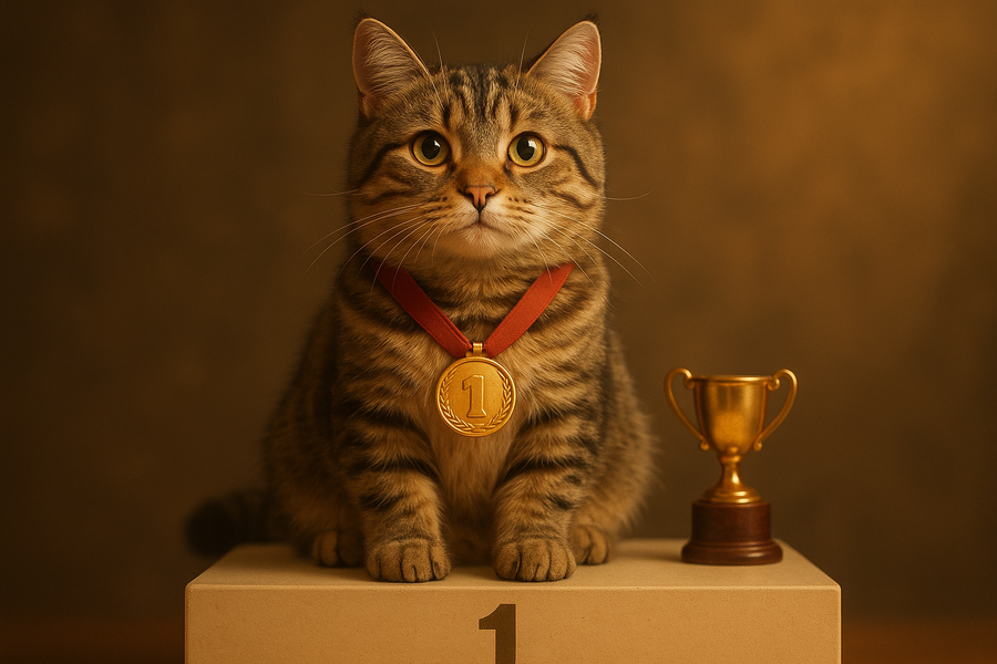 Cute cat realistic winner