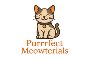 Purrrfect Meowterials Logo with Pure White Background